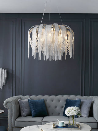 Lustra Lustre Superposé Chaîne Nickel Luxe