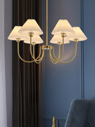 Lenore Pleated Chandelier-Neutral Decor