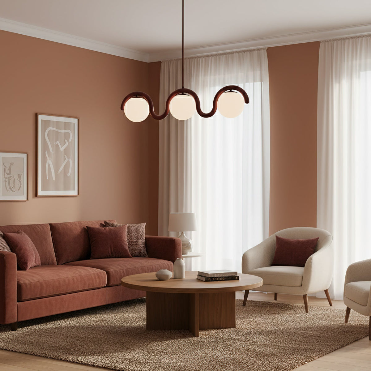 Uveta Lustre Linéaire Rouge & Argenté