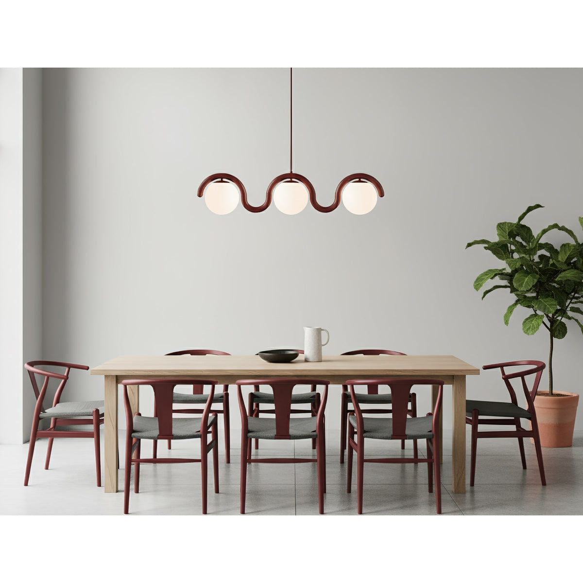 Uveta Lustre Linéaire Rouge & Argenté