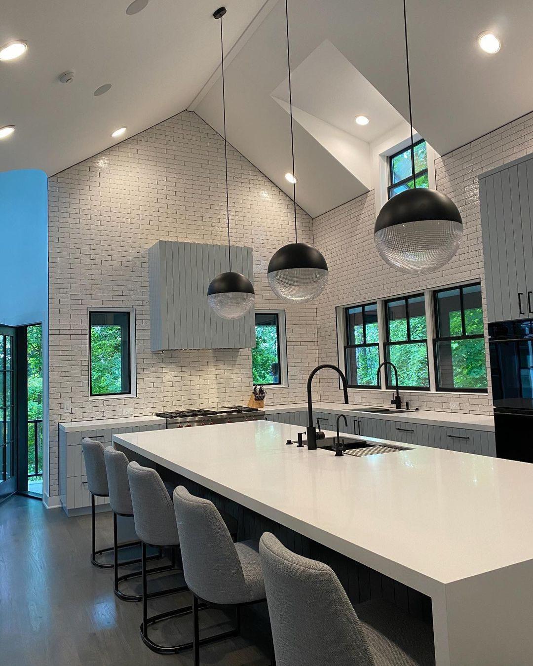 Galuna Suspension en Laiton Verre Moderne