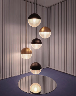 Solara Suspension en Laiton Verre Moderne