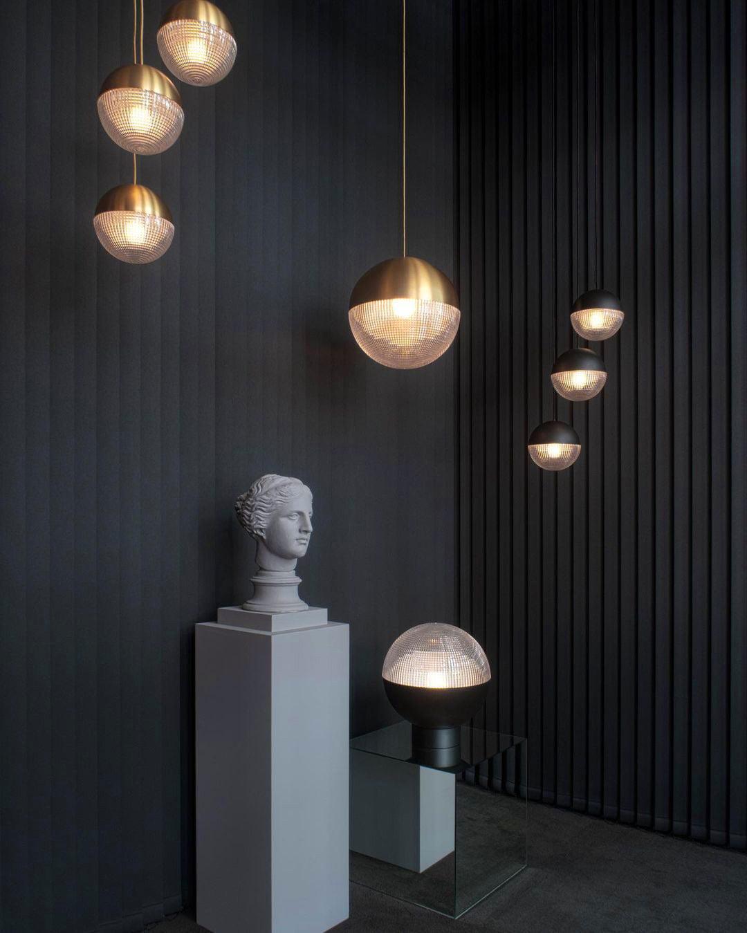 Galuna Suspension en Laiton Verre Moderne