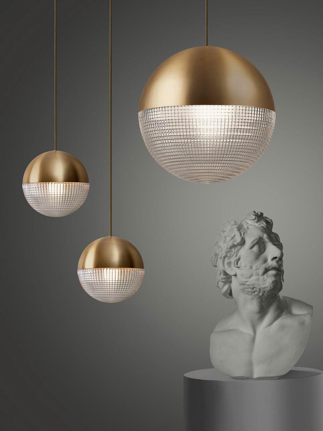 Galuna Suspension en Laiton Verre Moderne