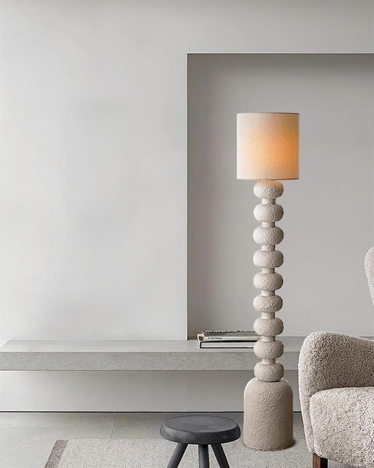 Khev Lampadaire Moderne en Tissu