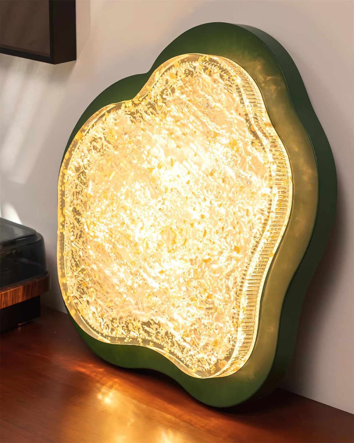 Ceiling Light Irregular Shape Resin Gold Leaf Modern Artistic Green-Neutral Decor
