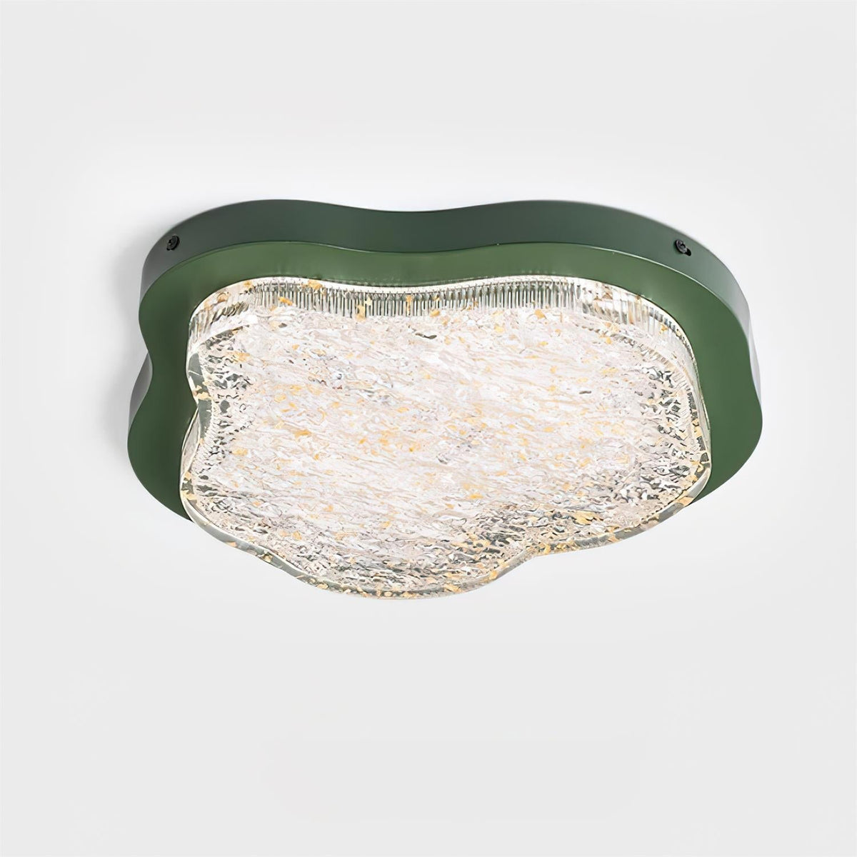 Ceiling Light Irregular Shape Resin Gold Leaf Modern Artistic Green-Neutral Decor