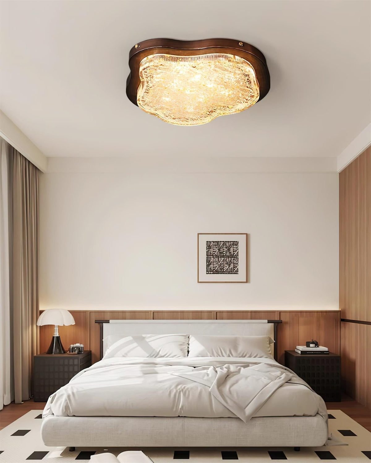 Ceiling Light Irregular Shape Resin Gold Leaf Modern Artistic Green-Neutral Decor