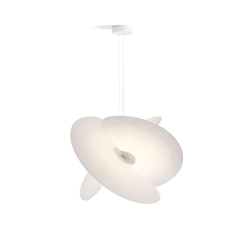 The texture and form of the silk shade in natural light.
