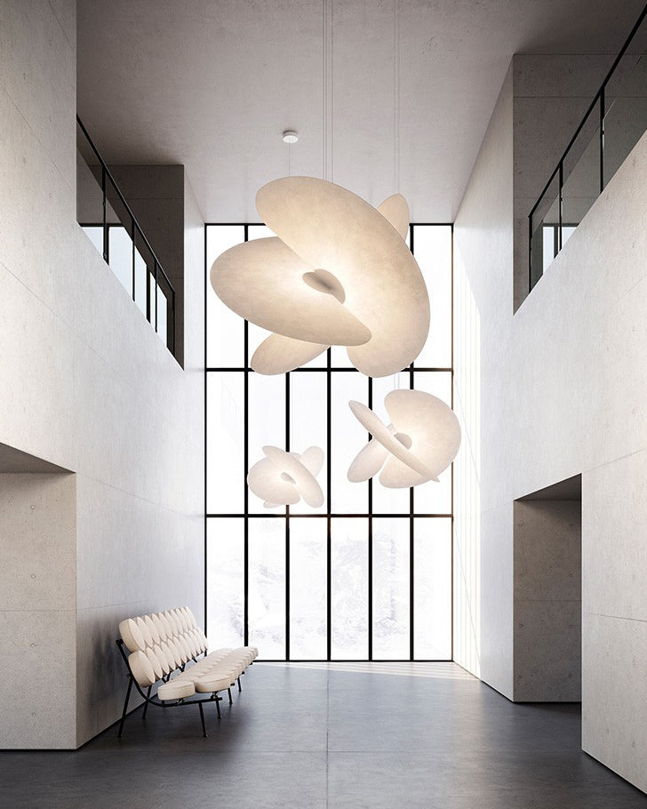The warm, ethereal glow emitted from the Levante Pendant Light.