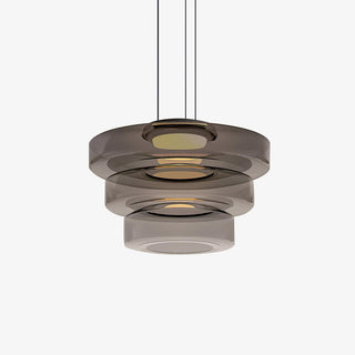 Lustra Suspension en Verre à Cercles Multi-Niveaux