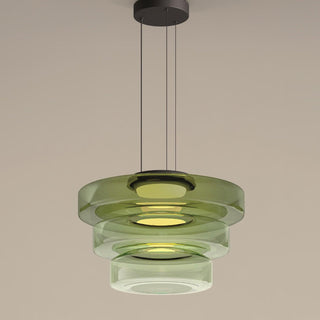 Lustra Suspension en Verre à Cercles Multi-Niveaux