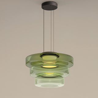 Lustra Suspension en Verre à Cercles Multi-Niveaux