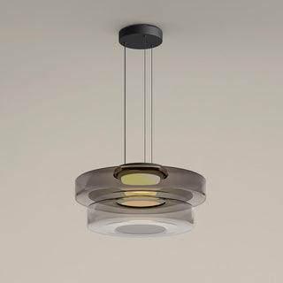 Lustra Suspension en Verre à Cercles Multi-Niveaux
