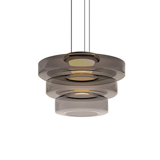 Lustra Suspension en Verre à Cercles Multi-Niveaux