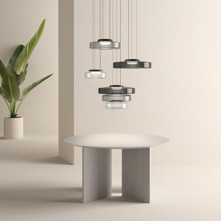 Lustra Suspension en Verre à Cercles Multi-Niveaux