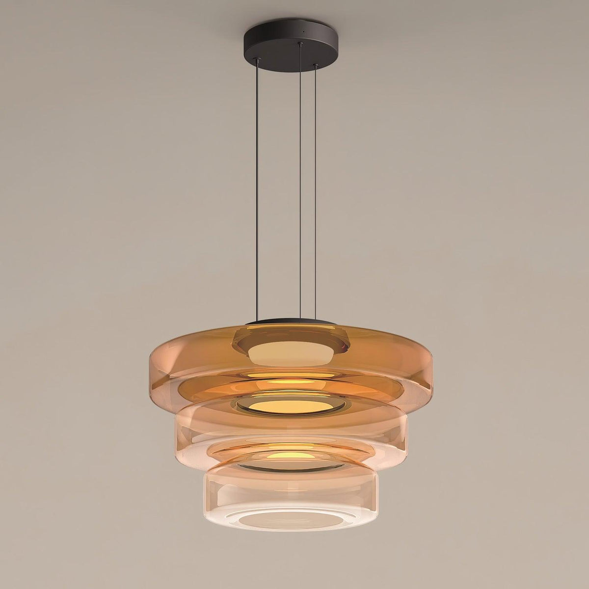Ivarivia Suspension en Verre à Cercles Multi-Niveaux