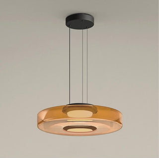 Lustra Suspension en Verre à Cercles Multi-Niveaux