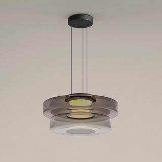 Lustra Suspension en Verre à Cercles Multi-Niveaux