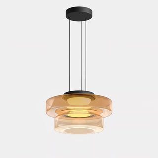 Lustra Suspension en Verre à Cercles Multi-Niveaux