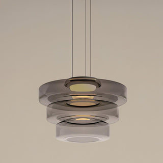 Lustra Suspension en Verre à Cercles Multi-Niveaux