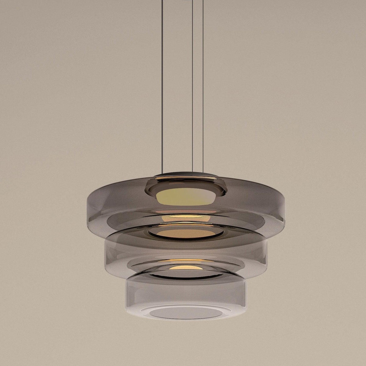 Ivarivia Suspension en Verre à Cercles Multi-Niveaux