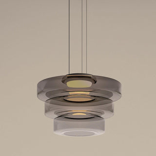Lustra Suspension en Verre à Cercles Multi-Niveaux