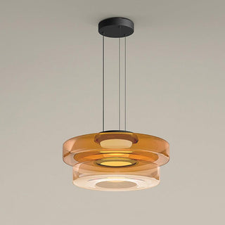 Lustra Suspension en Verre à Cercles Multi-Niveaux