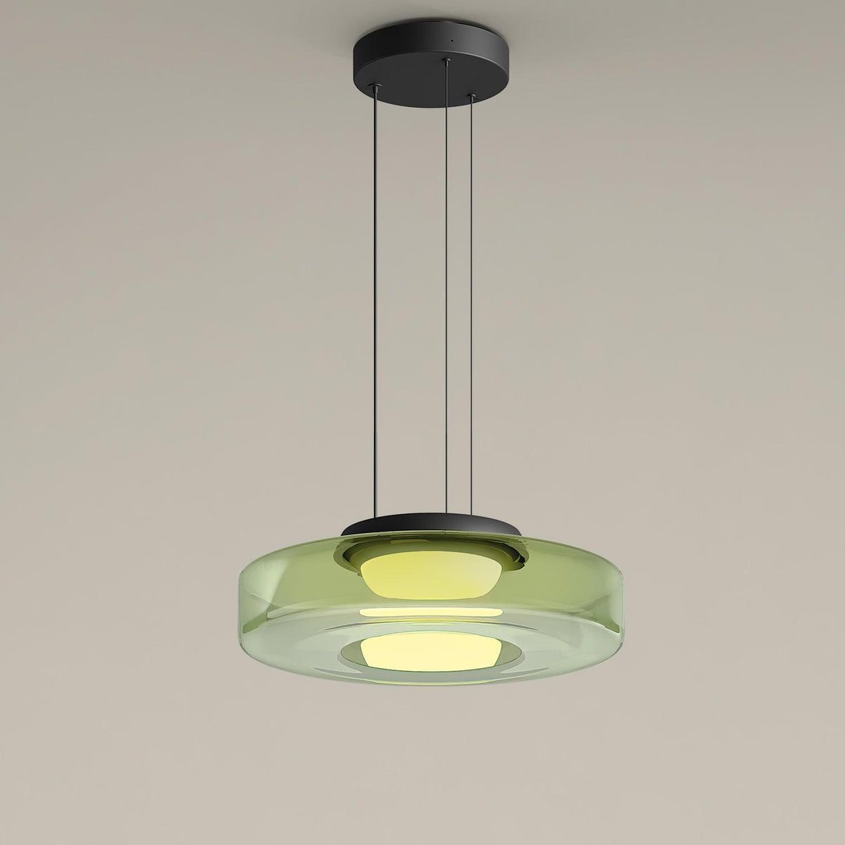Ivarivia Suspension en Verre à Cercles Multi-Niveaux