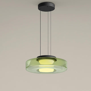 Lustra Suspension en Verre à Cercles Multi-Niveaux