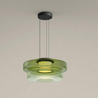 Lustra Suspension en Verre à Cercles Multi-Niveaux