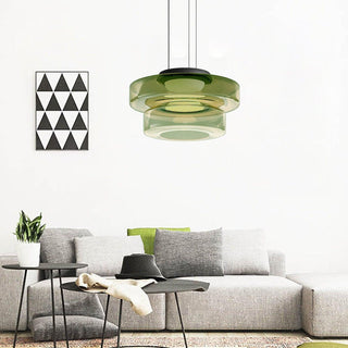 Lustra Suspension en Verre à Cercles Multi-Niveaux
