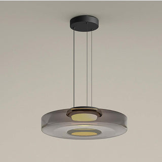 Lustra Suspension en Verre à Cercles Multi-Niveaux