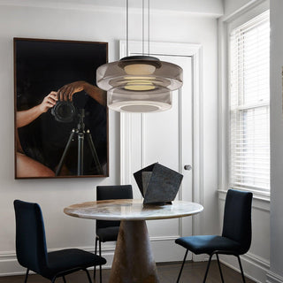 Lustra Suspension en Verre à Cercles Multi-Niveaux