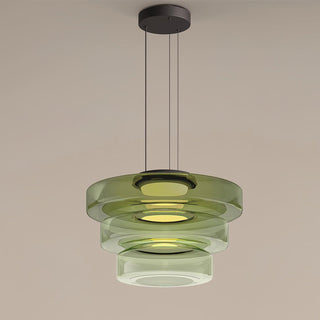 Lustra Suspension en Verre à Cercles Multi-Niveaux