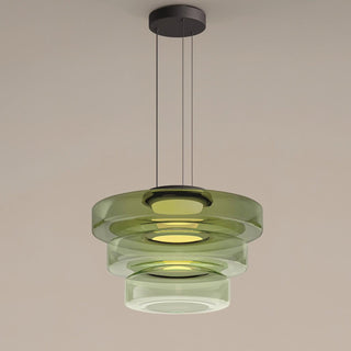 Lustra Suspension en Verre à Cercles Multi-Niveaux