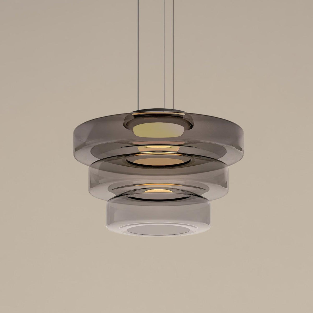 Ivarivia Suspension en Verre à Cercles Multi-Niveaux