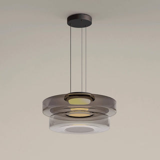 Lustra Suspension en Verre à Cercles Multi-Niveaux
