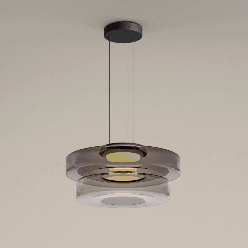 Ivarivia Suspension en Verre à Cercles Multi-Niveaux