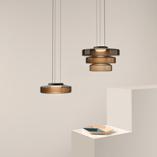 Lustra Suspension en Verre à Cercles Multi-Niveaux