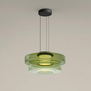 Lustra Suspension en Verre à Cercles Multi-Niveaux