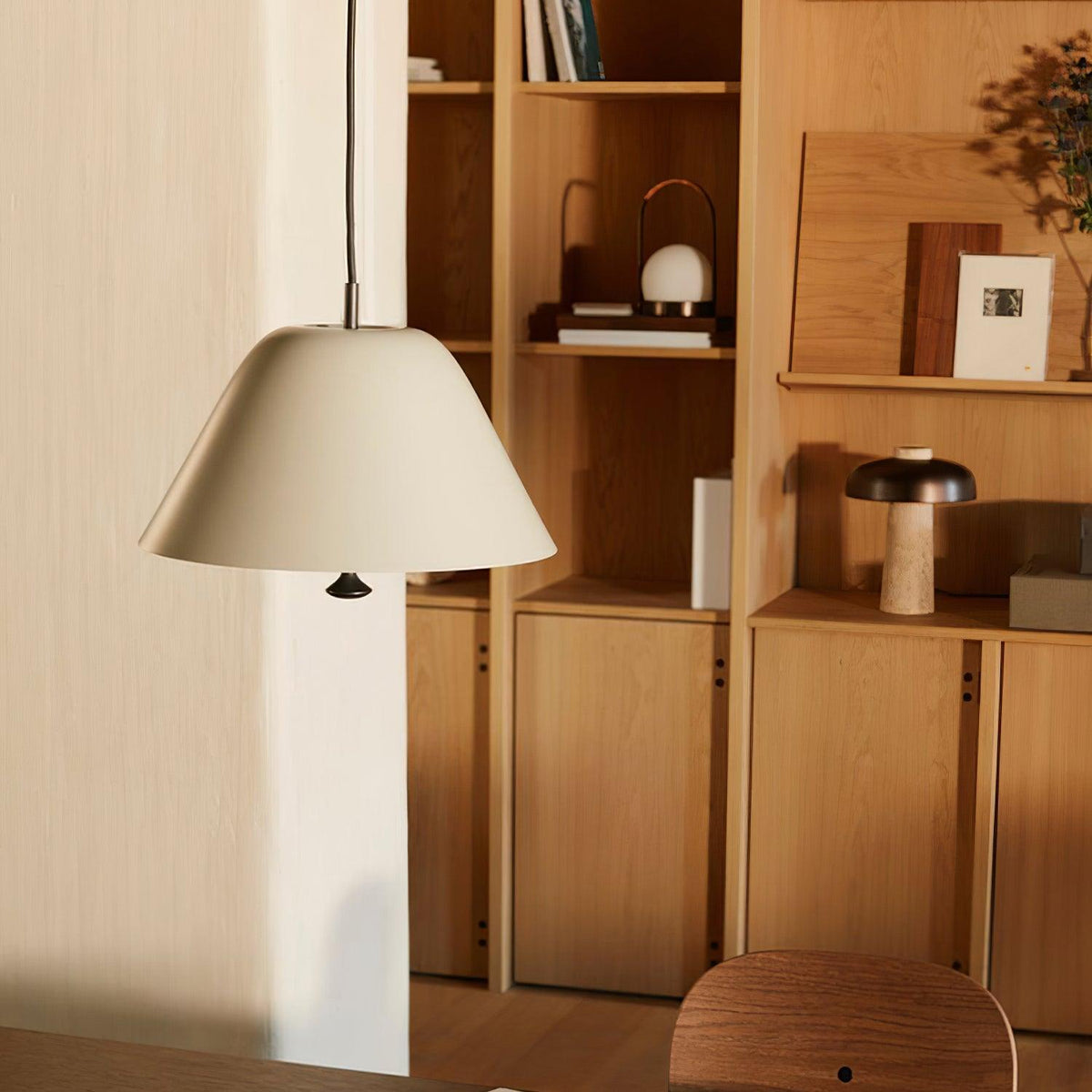 Pendant Lamp Modern Metal Shade in Green and White Minimalist-Neutral Decor