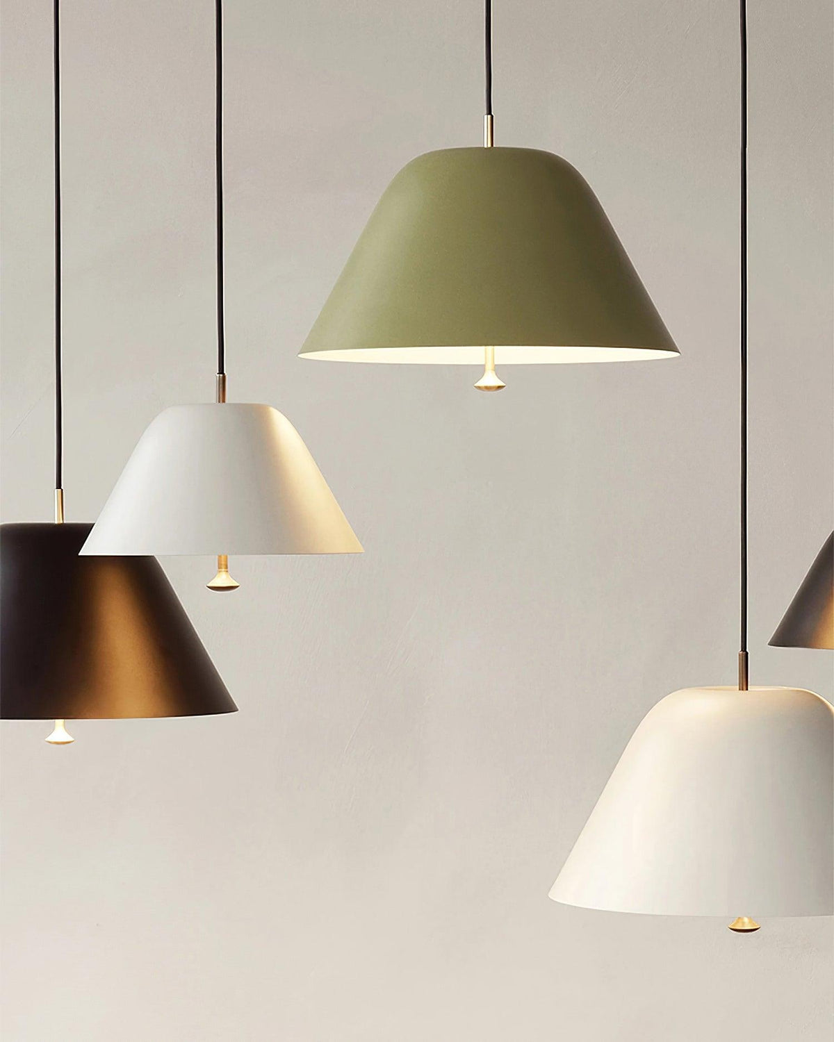 Pendant Lamp Modern Metal Shade in Green and White Minimalist-Neutral Decor