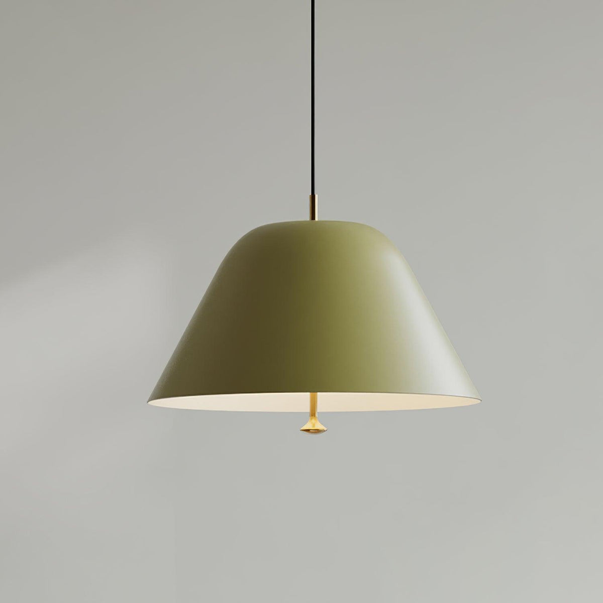 Pendant Lamp Modern Metal Shade in Green and White Minimalist-Neutral Decor