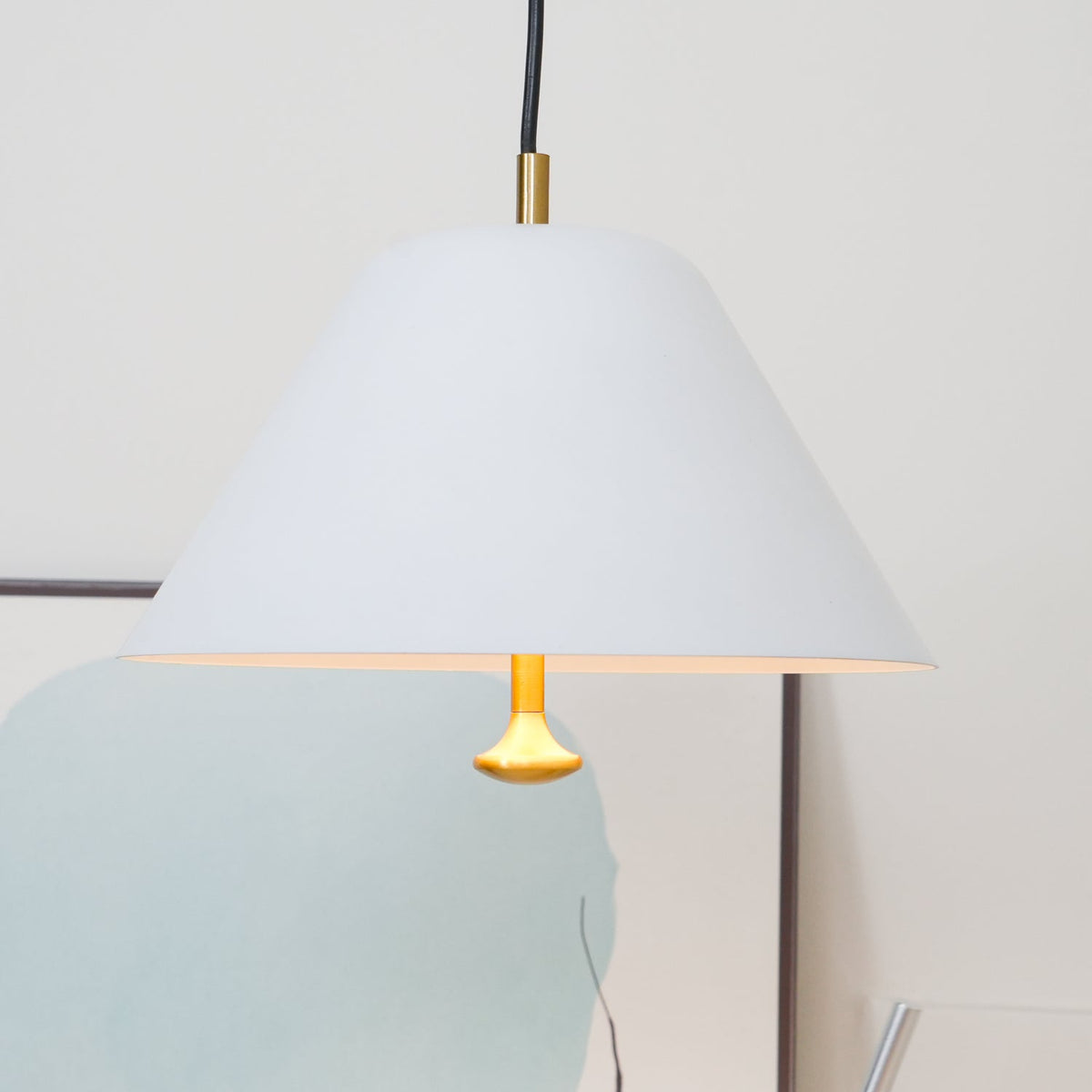 Pendant Lamp Modern Metal Shade in Green and White Minimalist-Neutral Decor