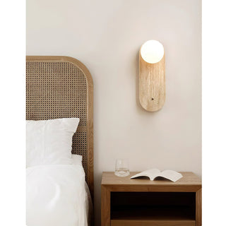 Lampe Murale en Travertin et Verre Moderne Minimaliste Zeshaen