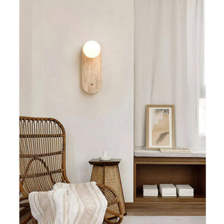 Lampe Murale en Travertin et Verre Moderne Minimaliste Zeshaen