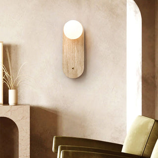 Lampe Murale en Travertin et Verre Moderne Minimaliste Zeshaen