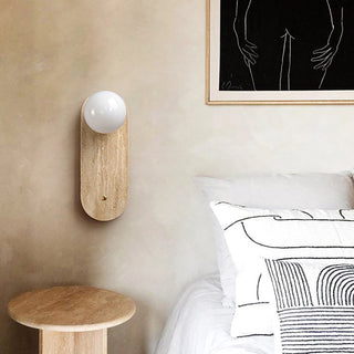 Lampe Murale en Travertin et Verre Moderne Minimaliste Zeshaen
