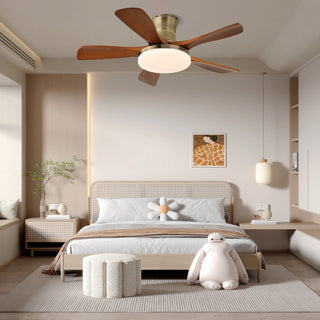Ventilateur de Plafond Luminaire Brevo Pales en Bois